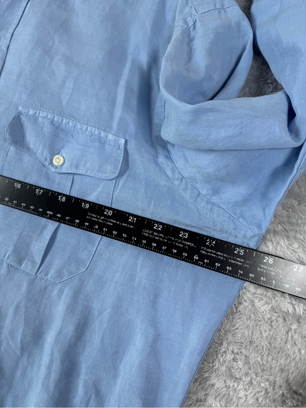 Polo Ralph Lauren Linen Silk Utility Safari Shirt XL Blue - Picture 13 of 14